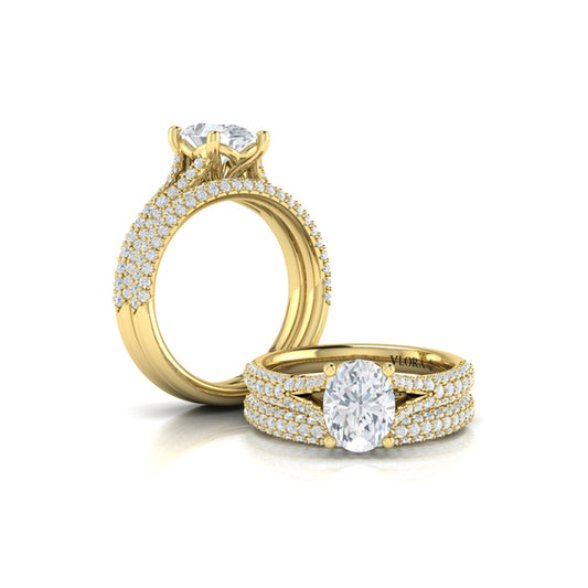 Matching Bands Wedding Band in 14K Yellow Gold by Vlora Bridal