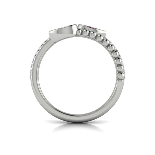 Bezel Set Pear shaped Ruby and Diamond Wrap Ring