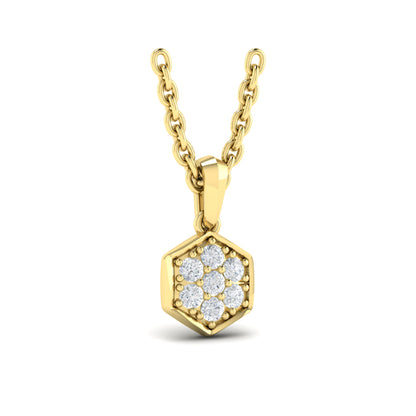 Diamond Cluster Honeycomb Pendant Necklace