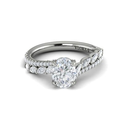 Oval Classic Engagement Ring in Platinum by Vlora Bridal