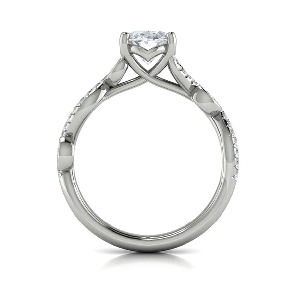 Oval Classic Engagement Ring in Platinum by Vlora Bridal