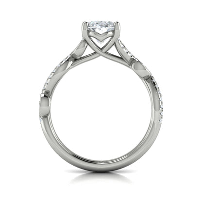 Oval Classic Engagement Ring in Platinum by Vlora Bridal