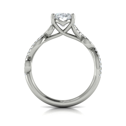 Oval Classic Engagement Ring in Platinum by Vlora Bridal