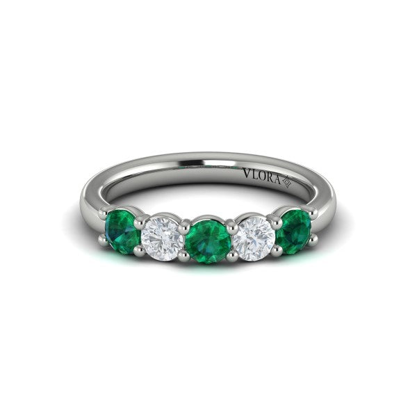 Colored Bands Wedding Band in Platinum by Vlora Bridal