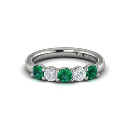 Colored Bands Wedding Band in Platinum by Vlora Bridal