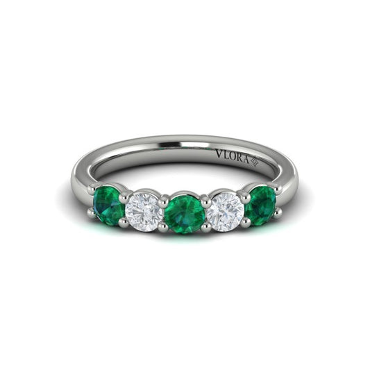 Colored Bands Wedding Band in Platinum by Vlora Bridal