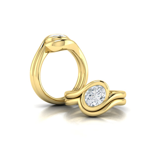 Matching Band for Modern Swirl Bezel Engagement Ring