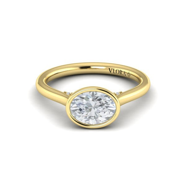 Horizon Solitaire Oval Bezel Engagement Ring