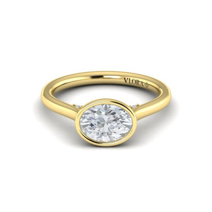 Horizon Solitaire Oval Bezel Engagement Ring
