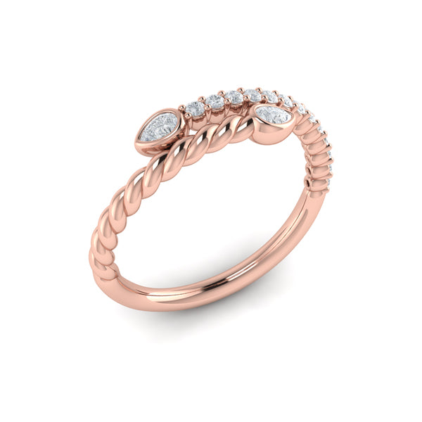 Beaded Bypass Stackable Ring