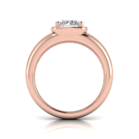 Golden Statement Engagement Ring
