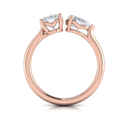 Duet Oval and Pear Two Stone Engagement Ring