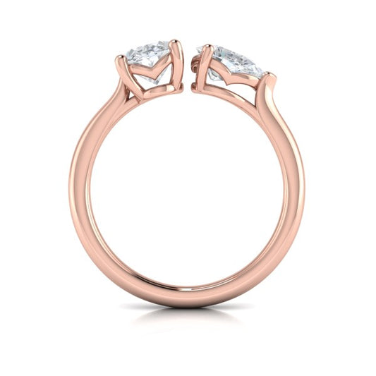 Duet Oval and Pear Two Stone Engagement Ring