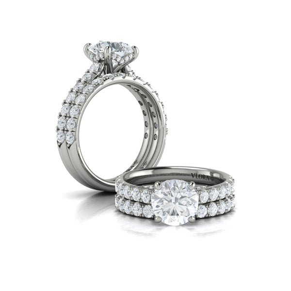 Round Classic Engagement Ring in Platinum by Vlora Bridal