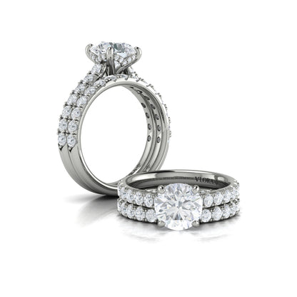 Round Classic Engagement Ring in Platinum by Vlora Bridal
