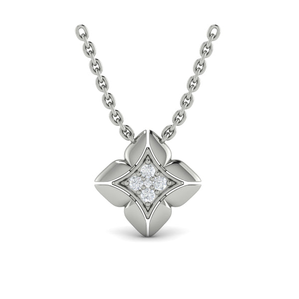 Diamond Vlora Star Floral Pendant Necklace