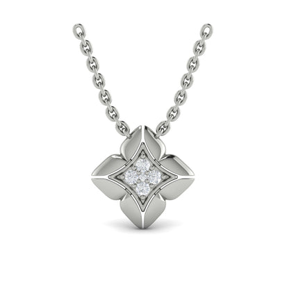 Diamond Vlora Star Floral Pendant Necklace
