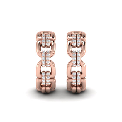 Linked Curves with Diamond Accent Earrings
