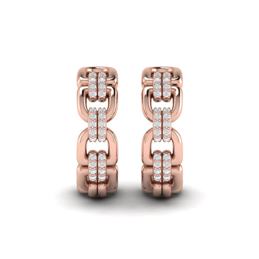 Linked Curves with Diamond Accent Earrings