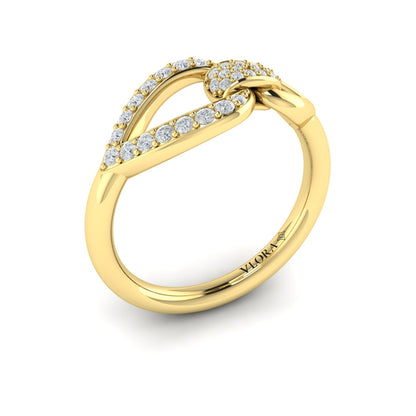 Diamond Open Tear Drop Link Ring