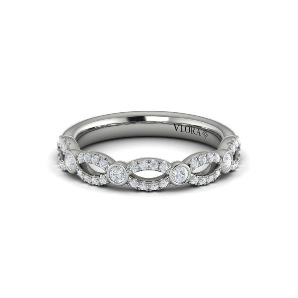 Stackable Bands Wedding Band in Platinum by Vlora Bridal