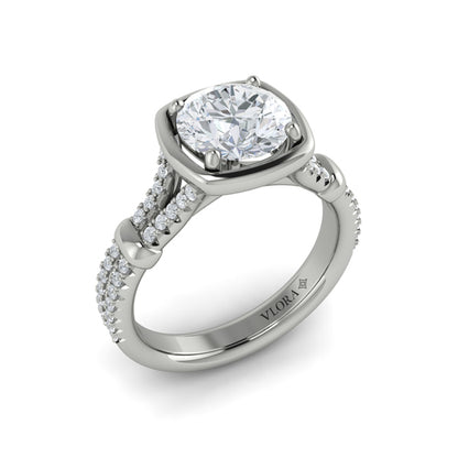 Diamond Frame Pavé Engagement Ring