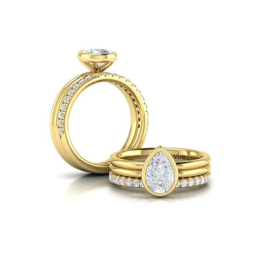 Matching Band for Pear Bezel Solitaire Engagement Ring