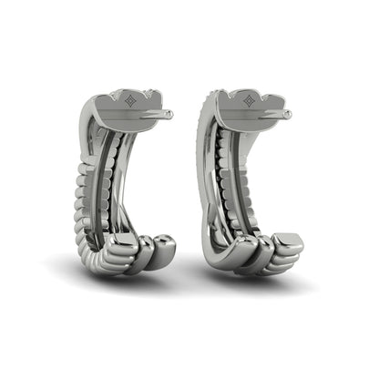 Textured Crossed Hoop Earrings