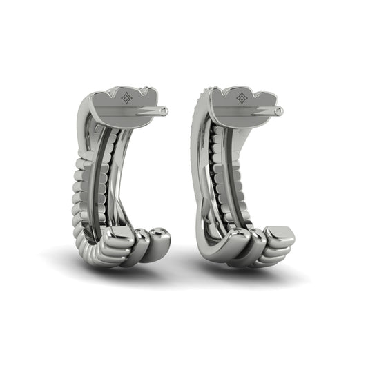 Textured Crossed Hoop Earrings