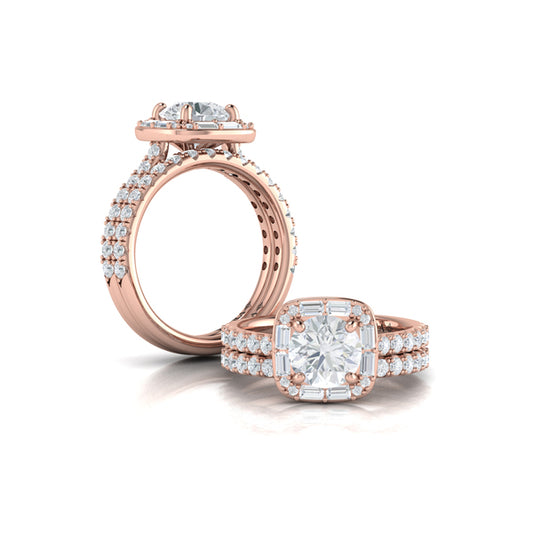 Matching Bands Wedding Band in 14K Rose Gold by Vlora Bridal