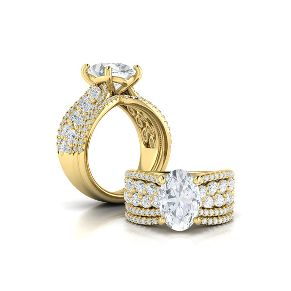 Matching Bands Wedding Band in 14K Yellow Gold by Vlora Bridal