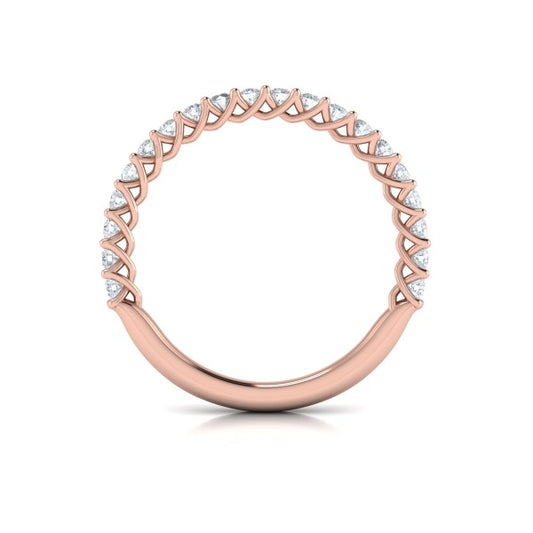 Matching Band for Interwoven Emerald Cut Three Stone Engagement Ring