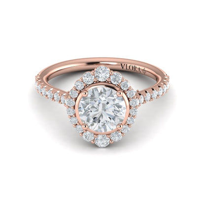Cathedral Arch Halo Round Engagement Ring