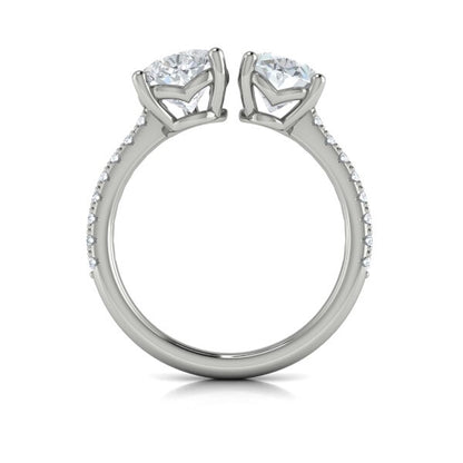 Duet Oval and Pear Two Stone Engagement Ring