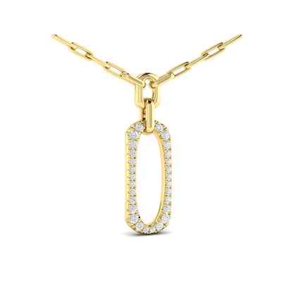 Diamond North South Open Oval Link Necklace