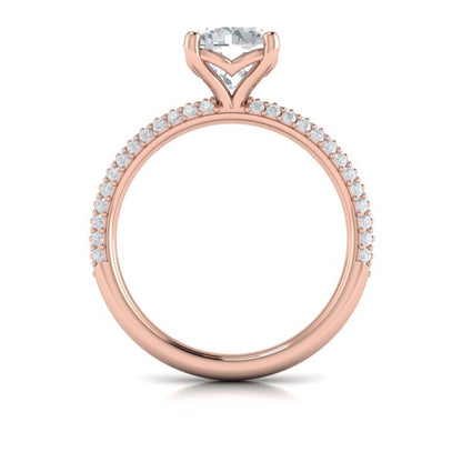 Shimmering Engagement Ring with Micropave Band