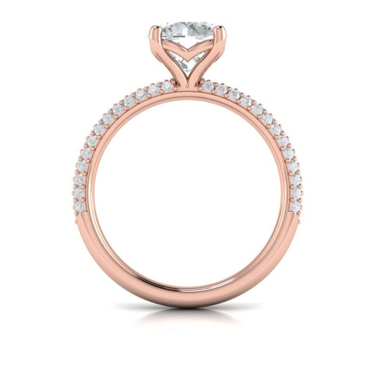 Shimmering Engagement Ring with Micropave Band