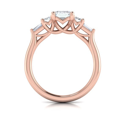 Quintet Emerald Cut Engagement Ring