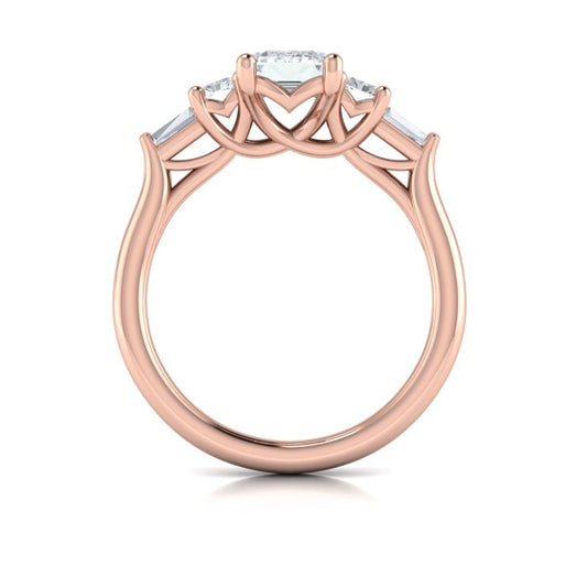 Quintet Emerald Cut Engagement Ring