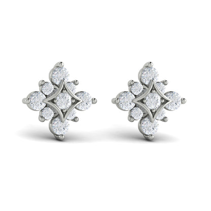 Floating Diamond Star Stud Earrings