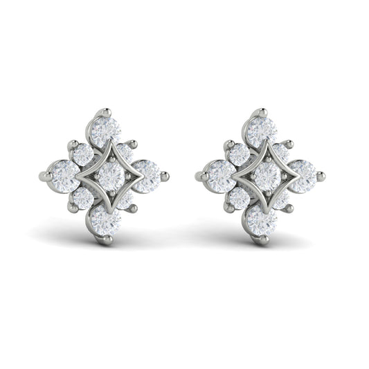 Floating Diamond Star Stud Earrings
