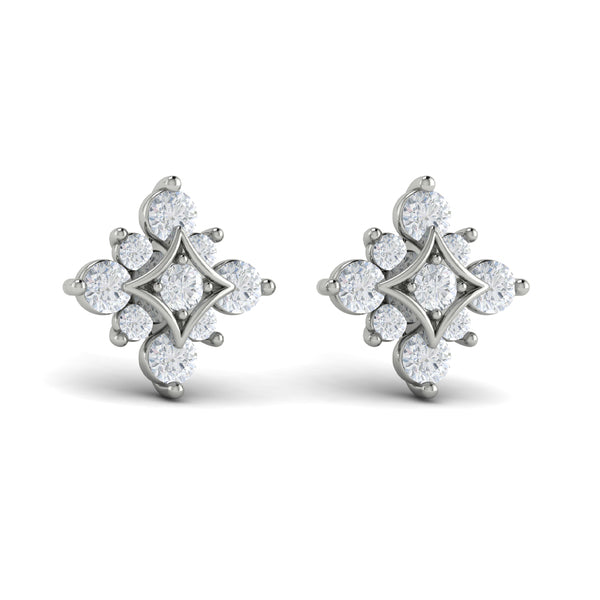 Floating Diamond Star Stud Earrings