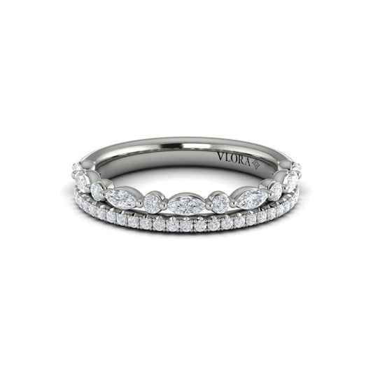 Stackable Bands Wedding Band in Platinum by Vlora Bridal