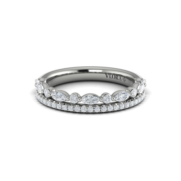 Stackable Bands Wedding Band in Platinum by Vlora Bridal