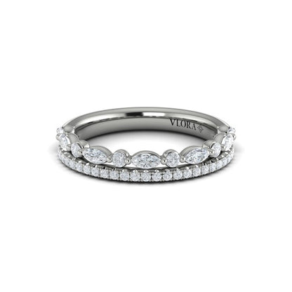 Stackable Bands Wedding Band in Platinum by Vlora Bridal