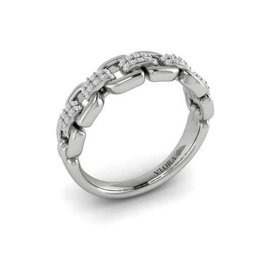 Linked Curves with Diamond Accent Ring