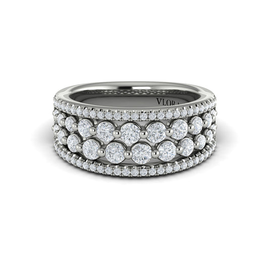 Diamond Multi-Row Statement Ring