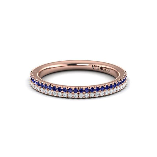 Slim Sapphire and Diamond Band