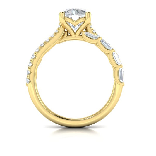 Entwined Round Diamond Engagement Ring