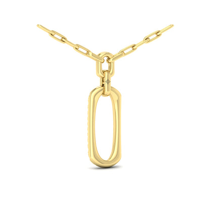 Diamond North South Open Oval Link Necklace